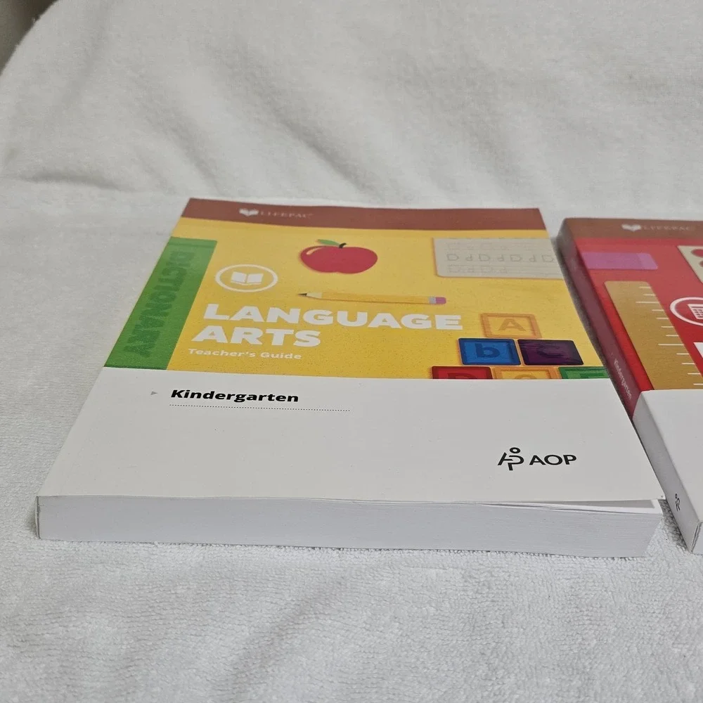 AOP Lifepac Kindergarten Language Arts / Math Teacher's Edition Homeschool Books